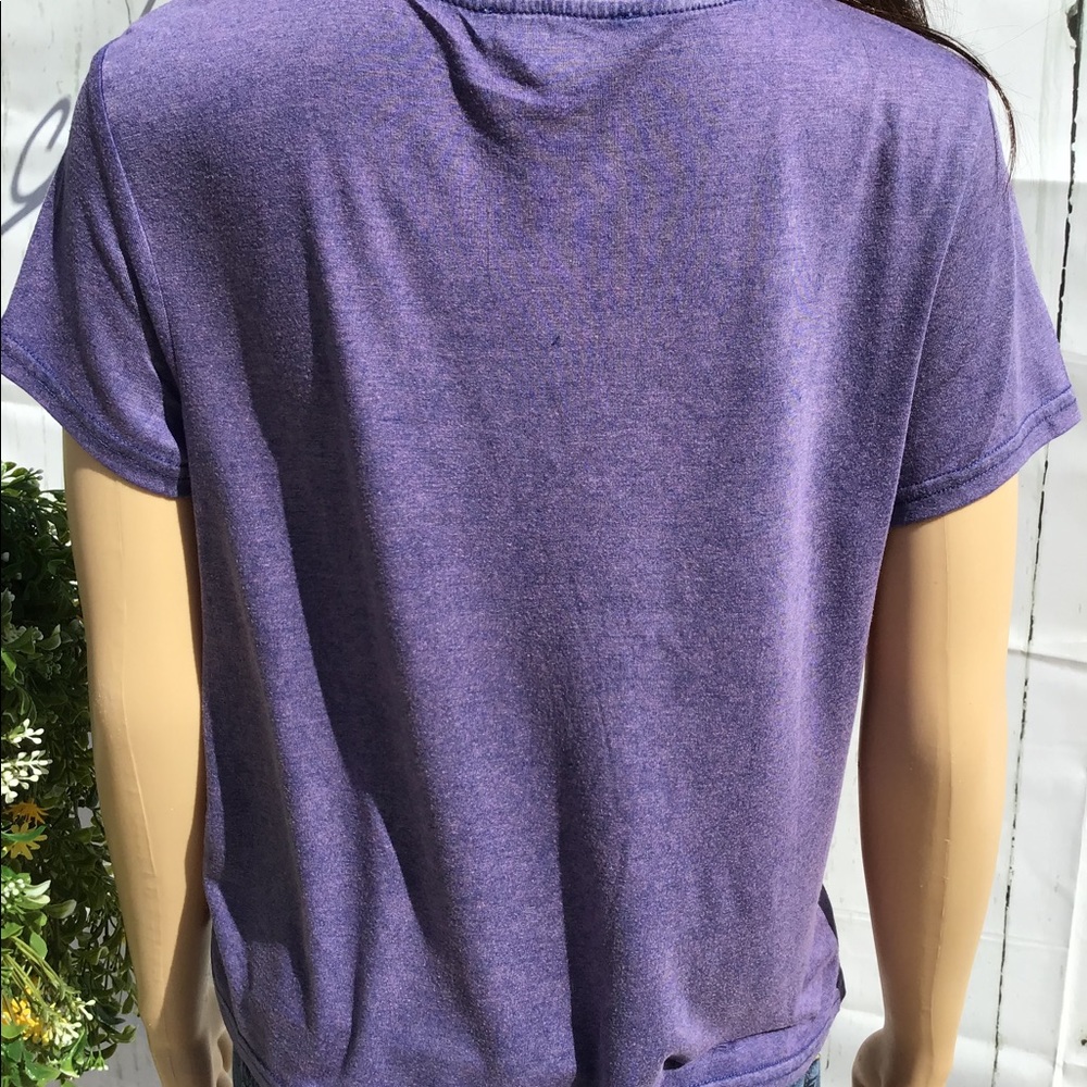 PURPLE TEE SHIRT SOFT TOP FRONT CRISS CROSS - Picture 11 of 13